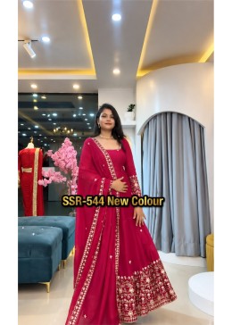 SSR-544 | Crunchy Silk Embroidered Gown | RD Fashion Surat