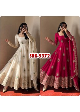 SRK-5372 | Fendy Silk Designer Gown Pant Dupatta Set | Sequence Embroidery | M-XXL | Ready to Wear