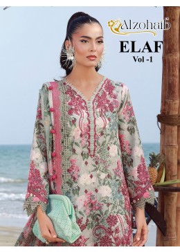 ALZOHAIB | ELAF VOL 1 | AZ-1626/1627/1630/1631 | Pakistani Cotton Suit | Cotton/Chiffon Dupatta