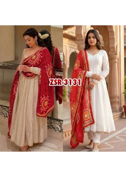 ZSR-3131 Roman Silk Fully Flared Gown Set