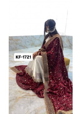 KF-1721 | Burberry Chiffon | Heavy Embroidery & Sequence | Designer Gown