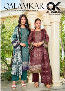 AL KARAM Lawn Collection | Qalamkar Self Embroidery