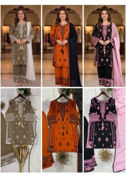 BE-465 | Rayon Embroidered Mirror Effect Palazzo Suit