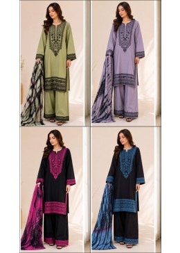 Shop Zahra Glamour ZG-229 Pakistani 3-piece suit with intricate thread embroidery, chiffon tie-dye dupatta and sizes XL to 3XL.