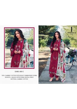 IMROZIA STUDIO 505 C | Cambric Cotton Embroidered Suit