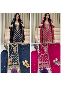 AC-7098 Premium Chinon Silk Sequence Embroidered Set