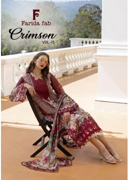 1FARIDA FAB CRIMSON Vol-15 | Pure Cotton Suit