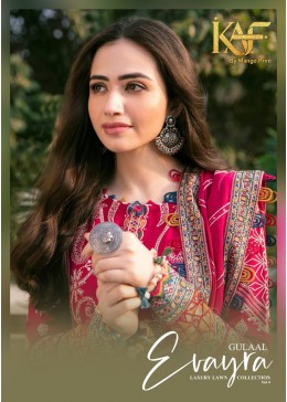 KAF Fabric Evayra Gulaal Vol-4 | Luxury Lawn Cotton Suit