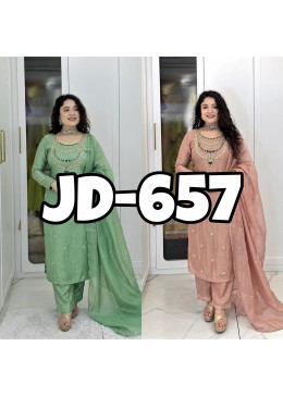 JD-657 | Pure Salsa Crush Silk Designer Party Wear Set