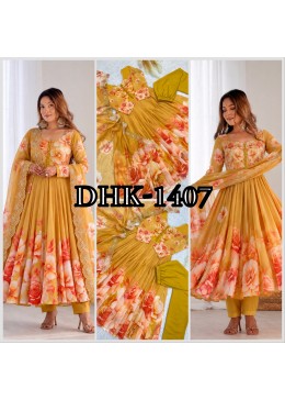 DHK-1407 | Designer Digital Print Gown Collection