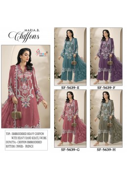 SF 5639 Heavy Chiffon Hand Khatli, Jarkan & Latkan Embroidered Pakistani Suit Single Pis Wholesale Price 