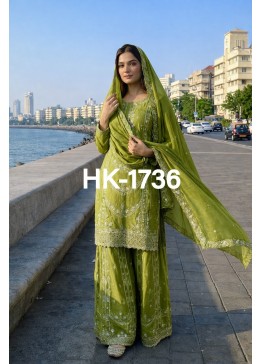HK-1736 | Pure Jarman Chinon Silk Pakistani Collection