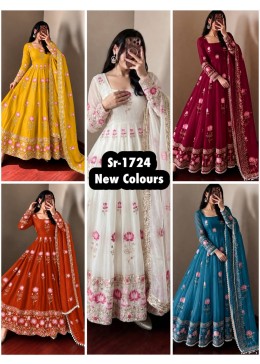SR-1724 | Fendy Silk Festive Designer Gown Collection