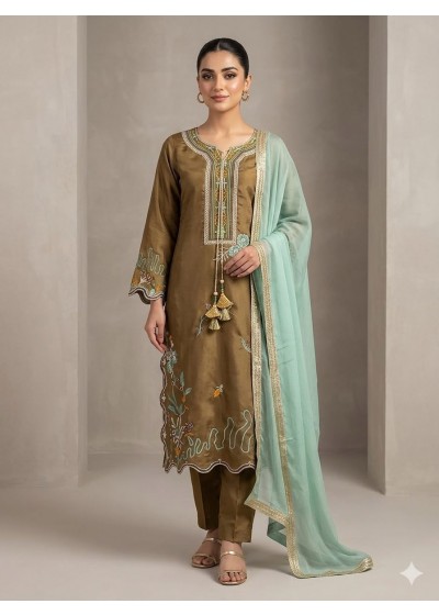 CODE :- LG-2120 GLASS ROMAN EMBROIDERY WORK IN PAKISTANI SUIT COLLECTION 