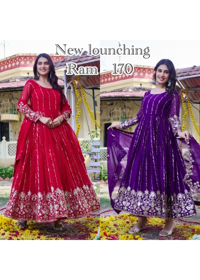 RAM - 170 FULL WORK WEDDING AND PARTY WEAR GOWN