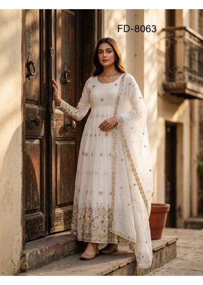 FD - 8063 PURE VICITRA SILK WITH EMBROIDERY WORK BY PARTY WEAR AND WEDDING GOWN COLLECTION 