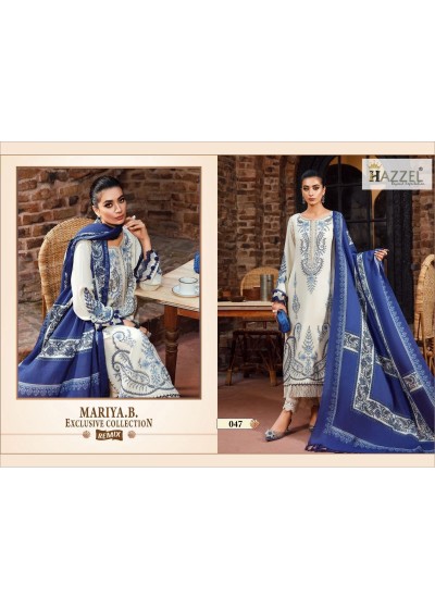 D.NO:- H/047 - REYON WITH COTTON THREAD EMBROIDERY WORK AND SEQUENCE WORK BY PAKISTANI SUIT COLLECTION BY HAZZEL 