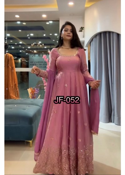 JF-052 - FENDY SILK WITH EMBROIDERY SEQUENCE WORK WITH FULLY FAIR BY NAIRA AND GOWN COLLECTION 