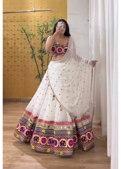 QRC-277 - FOX GEORGETTE AND SEQUENCE WORK AND FULL EMBROIDERY WORK BY LEHENGA COLLECTION 