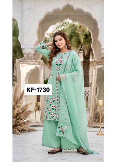 KF - 1730 - HEAVY VERTICAL EMBROIDERY WORK BY PAKISTANI READYMADE SUIT COLLECTION 