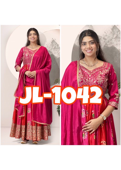 JL - 1042 - HEAVY SATIN SILK WITH EMBROIDERY WORK BY LEHENGA AND GOWN COLLECTION 