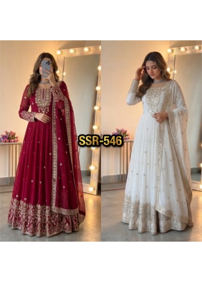 SSR-546 - HEAVY GEORGETTE WITH HEAVY EMBROIDERY SEQUENCE WORK BY GOWN COLLECTION 