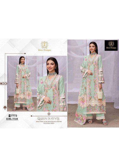 ZIAAZ-773 - HEAVY COTTON EMBROIDERY WORK BY PAKISTANI SUIT COLLECTION 