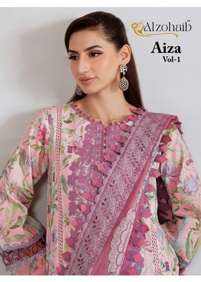 AIZA VOL:- 1 - AZ-1577-1579-1580-1581 - PURE LAWN COTTON PAKISTANI KARACHI PATCH WORK SUIT 