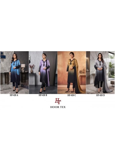 HF - 828 - A B C D - HEAVY NATURAL CREP & EMBROIDERY WORK BY PATIYALA DRESS 