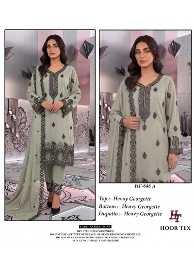 HF - 848-ABCD - HEAVY GEORGETTE WORK SUIT BY PAKISTANI READYMADE COLLECTION 