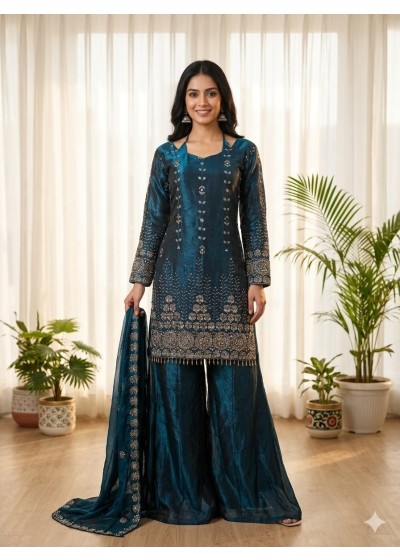 ST-1188 - FENDY SATIN HEAVY EMBROIDERY WORK BY PAKISTANI READYMADE SALWAR SUIT COLLECTION 