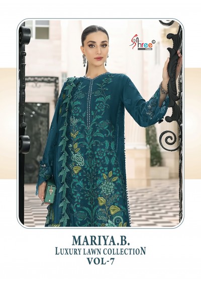 MARIYA B LUXURY LAWN COLLECTION VOL - 7 - PURE COTTON WITH HEAVY SELF EMBROIDERY WORK PAKISTANI SUIT COLLECTION BY SHREE FAB 
