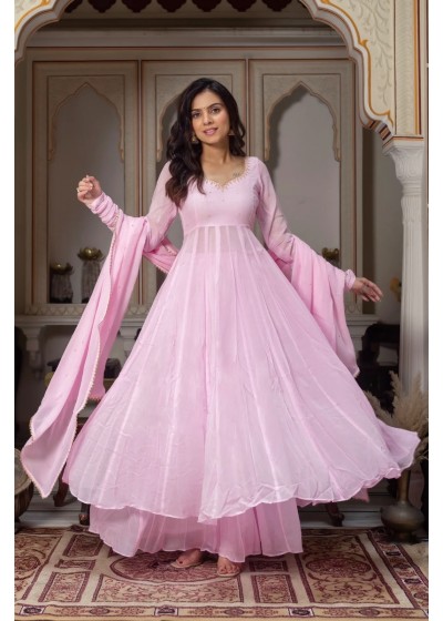 KD1636 - FAUX GEORGETTE HAND WORK PADDED BY ANARKALI NAIRA GOWN COLLECTION 