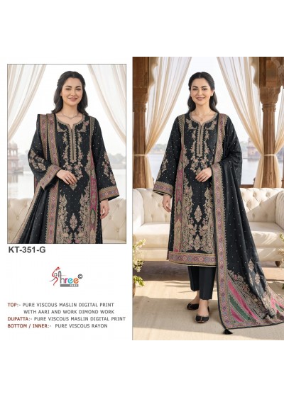 KT - 351 - UNSTITCHED WHOLESALE PRICE PAKISTANI SUIT 
