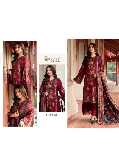 MARIA B EMB. RAYON COLLECTION - D.NO - 0155 - UNSTITCHED PAKISTANI SUIT BY SINGLE DESIGN 