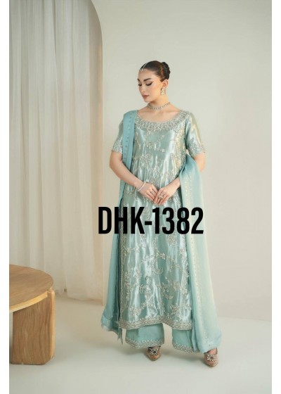 DHK 1382 PURE GIMMY SILK PAKISTANI READYMADE SUIT 