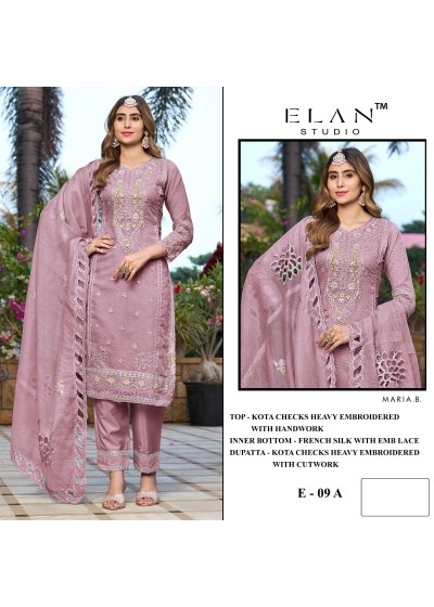 Elan Studio E 09 Kota Checks Heavy Embroidered Suit Set (Set of 4)