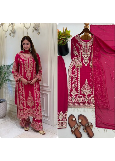 SRK 5365 Women's Heavy Faux Georgette Embroidery Sequence Work Pakistani Readymade Suit 