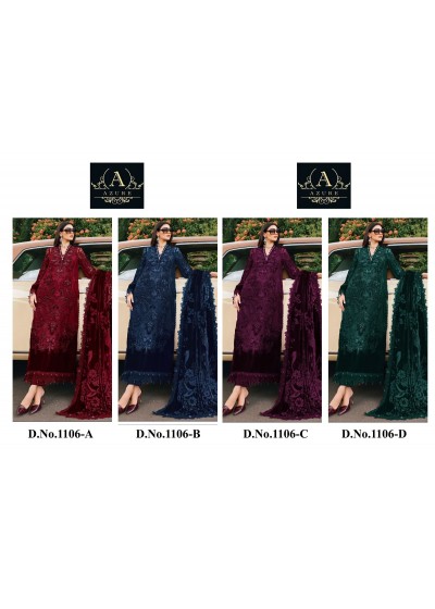 Azure 1106 ELAF Luxury Lawn Rayon Embroidered Dress Material Pakistani Suit 