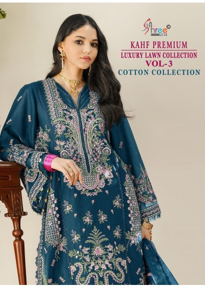 Shree Fabs Kahf Premium Luxury Lawn Vol 3 Embroidered Pure Cotton Suit Set