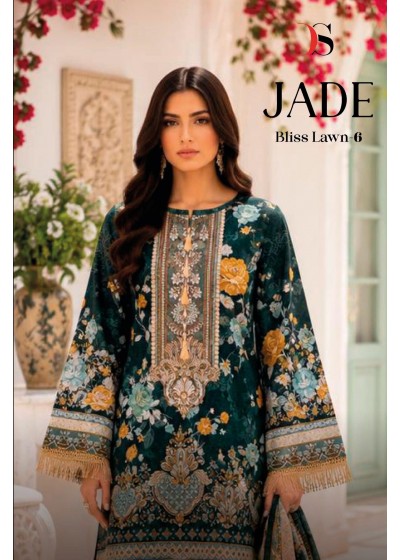 Jade Bliss Lawn-6 Deepsy Cotton 3-Piece Suit with Patch Embroidery & Digital Print Dupatta