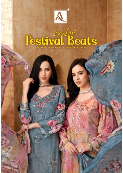 Alok Suit Festival Beats – Designer Viscose Maslin Printed Work Suit 