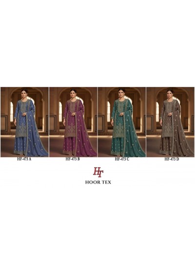 Hoor Tex HF 473 Pakistani Full Stitched Chinon Suit