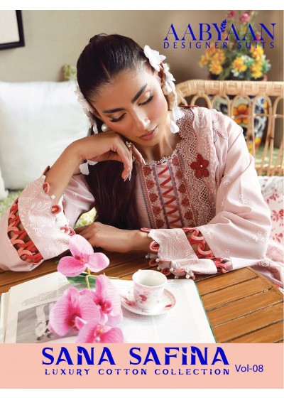AABYAAN SANA SAFINA VOL 8 PAKISTANI COTTON PRINTED SUIT 
