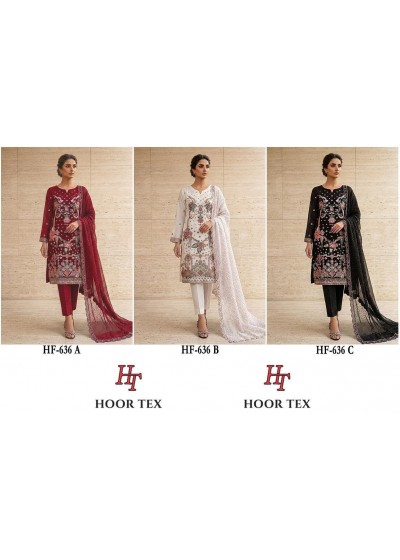 Premium Pakistani Full Stitched 3-Piece Suit – Heavy Chiffon with Soft Viscous Bottom & Chiffon Dupatta | HF 636 Single Wholesale Price 