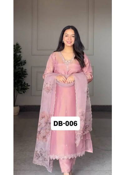 Designer Heavy Natural Crepe Embroidered Sequin Top Pant Dupatta Set – DB-006 Pakistani Suit Single Wholesale Price 