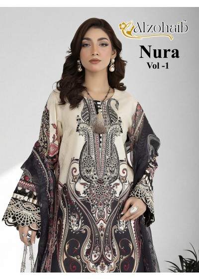 Alzohaib Nura Vol 1 Pakistani Cotton Patch Work Suit Single Wholesale Price 