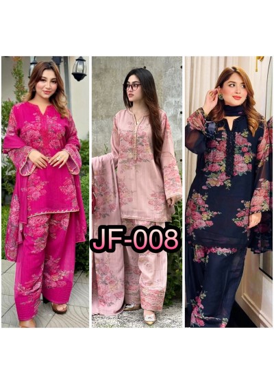 JF-008 Designer Faux Georgette Printed Farshi Pant Suit Set Pakistani Suit Single Wholesale Price 