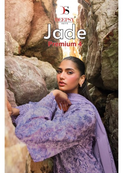 Jade Premium-4 DEEPSY SUITS | Pure Cotton Embroidered Pakistani Suit (Full Set) Wholesale price 