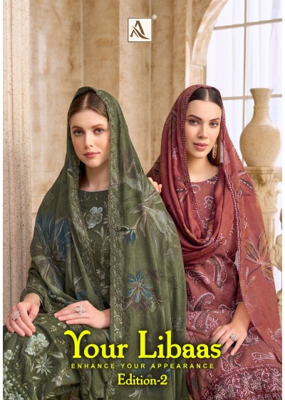Alok Suit Your Libaas -2 – Premium Cambric Cotton Foil Print Embroidered Pakistani Suit (Full Set) Wholesale Price 
